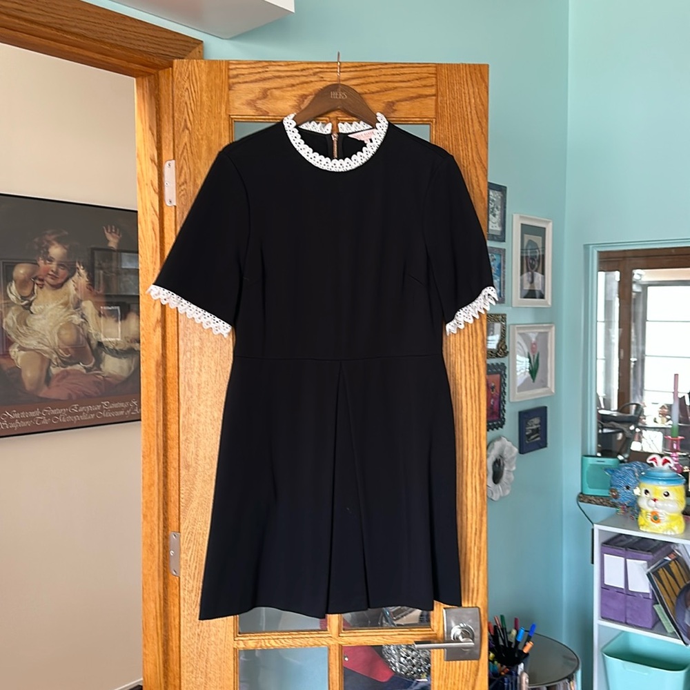 Ted Baker Black Mini Dress with White Trim